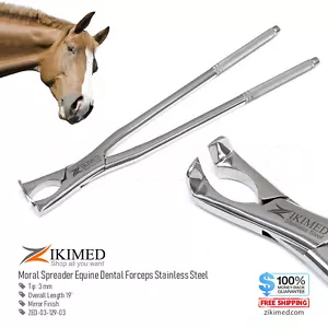 Esparcidor molar dental caballo equino pinzas de mandíbula dividida de 3 mm S.S 19" de largo - Imagen 1 de 3