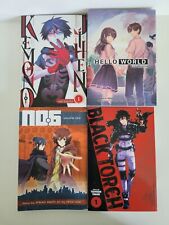 Shonen Manga Lot of 4 Books Kemono Jihen, Hello World, No.6, and Black Torch