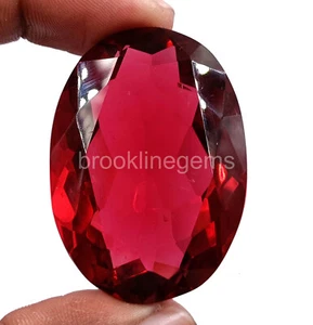 Piedras preciosas sueltas certificadas con topacio rojo creadas en laboratorio corte ovalado de 151,50 quilates 4 puertas - Imagen 1 de 8