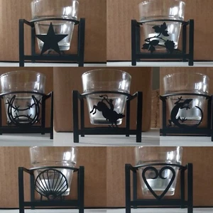 Black Candle Holder - Silhouette Cutouts - Great Pot Holder Also! - Picture 1 of 43