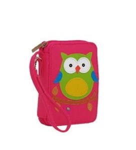 Hot Pink Owl Patch iphone & Credit Card Wallet  - Picture 1 of 3
