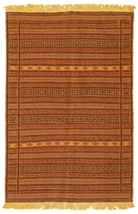 Vintage Hand Woven Carpet 3'2" x 5'0" Traditional Wool Kilim Rug - Picture 1 of 9