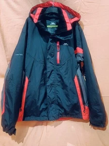 Trespass Black and Red Men’s Winter Ski Hooded Jacket size L With Pockets - Picture 1 of 6