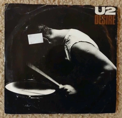 U2: Desire 1988 Island Records 7" 45rpm Vinyl Single w/Picture Sleeve VG+ Foto 1 de 4