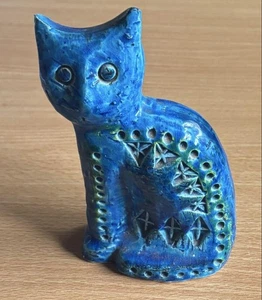 Bitossi Pottery cat Flavia Rimini Blue Italy Mid Century - Picture 1 of 3