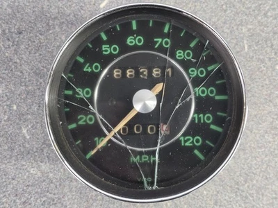 Utilisé Original Véritable VDO Porsche 912 Swb 120 Mi Vert Visage Compteur 88381 - Photo 1/4
