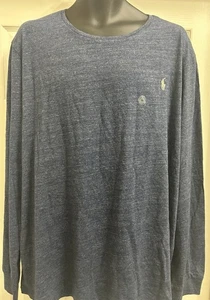 Polo Ralph Lauren Men's Long Sleeve T-Shirt Blue Heather Pony Logo 2XL - Picture 1 of 7