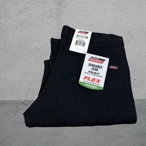 Pantalones de trabajo Dickies Flex lona carpintero negro peto para hombre 32x32 - Imagen 1 de 5
