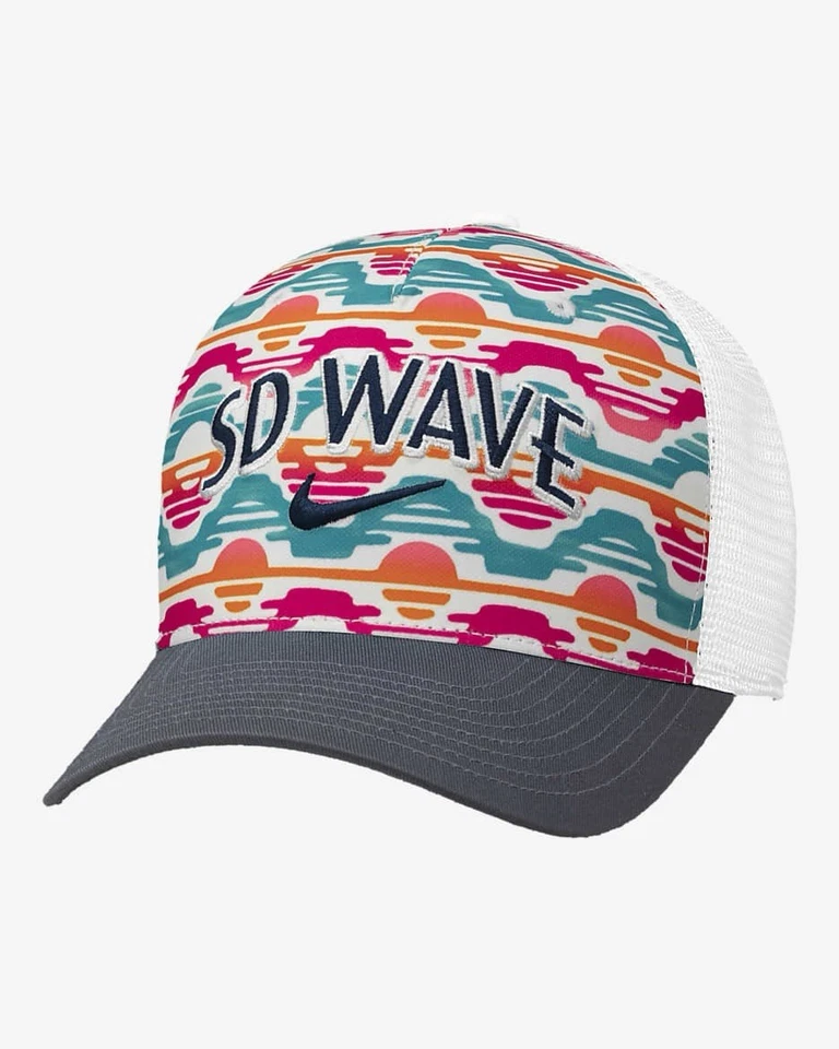 Nike NWSL San Diego SD Wave Classic99 Sublimation Print SnapBack Trucker Hat