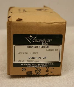 Versa Valves VGS-3402-U-A120 3 Way / 2 Position Air Valve **New in Box** - Picture 1 of 7