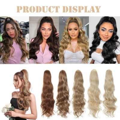 24" Real Thick Drawstring Ponytail Clip In Hair Extension Ponytail Real Human UK - Image 1 of 4