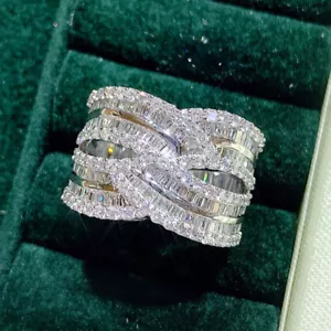Luxury 925 Silver Filled Cubic Zirconia Rings Women Engagement Jewelry Size 6-10 - Picture 1 of 5