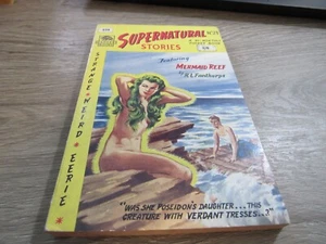 "SUPERNATURAL STORIES #23 ABZEICHEN BKS UK PULP HORROR FANTASY ""MEERJUNGFRAUENRIFF"" - Bild 1 von 4