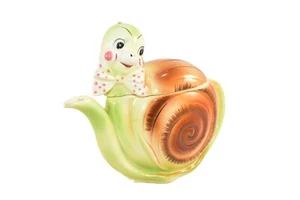 VINTAGE 1950 ANTHROPOMORPHIC SNAPPY SNAIL TEAPOT BY ENESCO SUPER ADORABLE - Picture 1 of 3