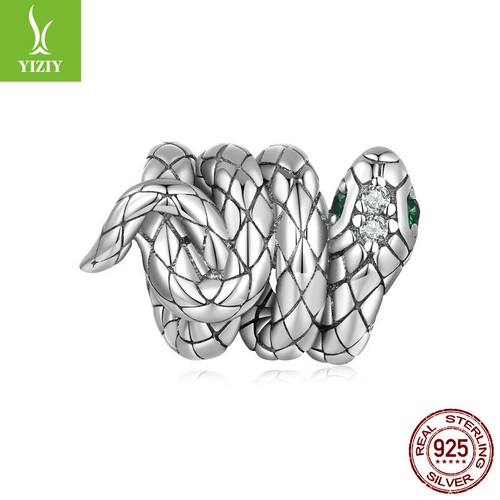 VALENTINO Ciondolo Moda Donna Argento Sterling 925 Spirito Arrotolato Serpente Ciondolo Gioielli Fit Braccialetto