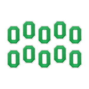 Embroidered Decorative Repair Patches Number 0 Green 2" Height 10Pcs - Picture 1 of 5