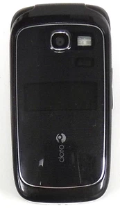 Doro PhoneEasy 618 - Black and White ( Consumer Cellular ) Cellular Flip Phone - Picture 1 of 3