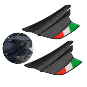 2PCS Motorcycle Matte Carbon Fiber Side Winglets Wing Kit Spoiler Air Deflector