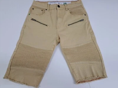 Lifted Research Group Shorts 47 Mens 28 Beige True Straight Raw Hem Denim #3093 - Image 1 of 4