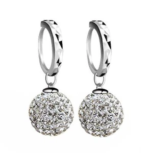 Schamballa Orecchini 10 MM Zirconia Bianco Argento 925 Regalo Shamballa O1057-2 - Foto 1 di 1