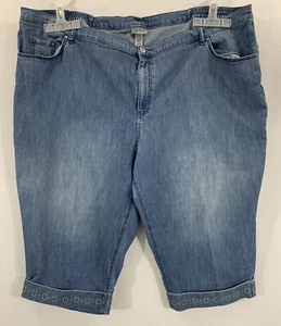 Catherines Damen verzierte Seite Gummizug Stretch Jeans Capri 34W - Bild 1 von 8