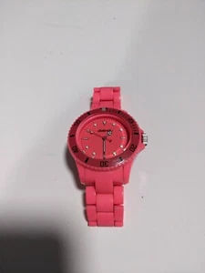Claire's Hot Pink Large Round Faced Watch w/Silicone Band - Picture 1 of 4