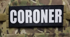 Insignia de parche de incursión con gancho trasero blanco negro forer 3x8" para portador de placas - Imagen 1 de 2