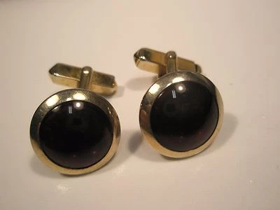 Swank Blood Red Stone Vintage Quality SWANK Cuff Links scarlet  - Image 1 of 4