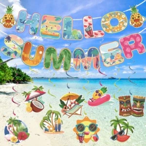 Celebrate Hawaiian Beach Party Banner For Home Living Room - Picture 1 of 12