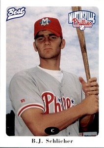 1996 Martinsville Phillies Best 22 B.J. Schlicher Crawfordsville Indiana IN Card