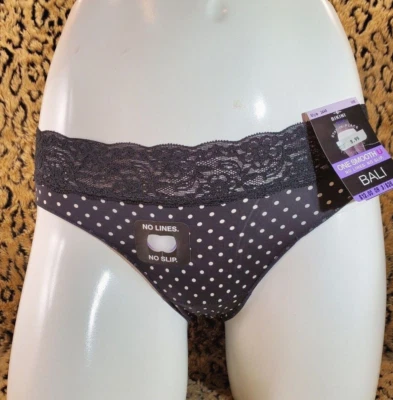 BALI Negro Lunares Floral Encaje Bikini Panty M Nuevo con Etiquetas Sexy Foto 1 de 4