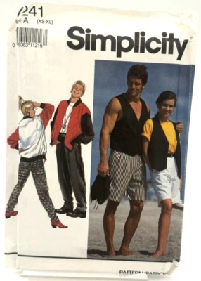 Simplicity Pattern #7241 Men's Pant's or Shorts, Vest & Jacket - (Sizes XS & XL) - Image 1 of 2
