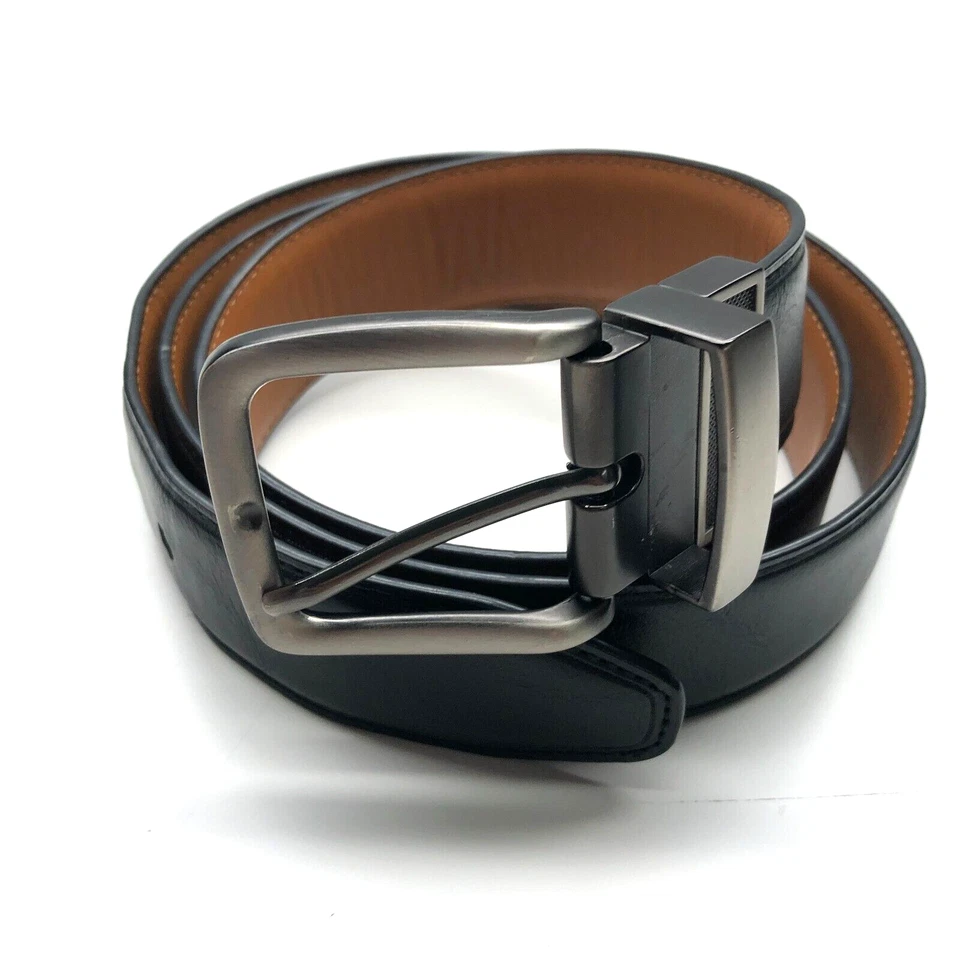 Двусторонний ремень Dockers черный коричневый мужской размер L 38-40 искусственная кожа 1 3/8 дюйма - Изображение 1 из 4