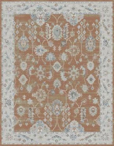 Alfombras de área de calidad duradera tradicionales rojas oxidadas descoloridas para corredor y tamaño redondo - Imagen 1 de 5