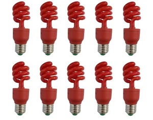 10x Energiesparlampe Glühlampe E27 Fassung 13W 13 Watt ersetzt 65 Watt Farbe Rot - Bild 1 von 1