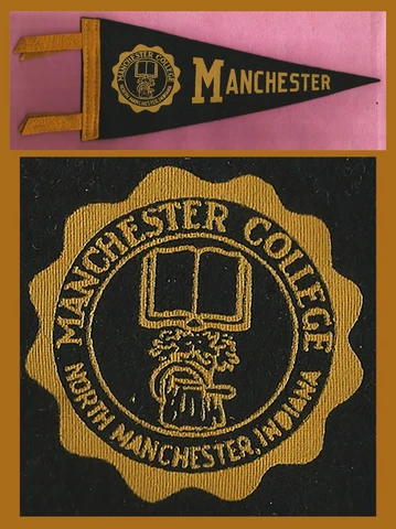VINTAGE 1960’s Manchester College Spartans Football Pennant!  WOW!! Cover