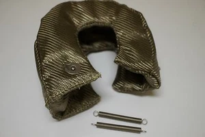 USA SHIP Custom Titanium T25 Turbo Charger BLANKET heat shield cover SubtleGold  - Picture 1 of 3