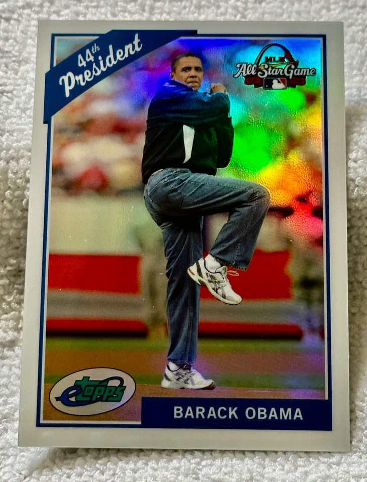 2009 eTOPPS /999 BARACK OBAMA PRESIDENT ALL STAR GAME 09ASG - Image 1 of 2