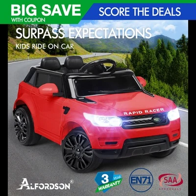 ALFORDSON Kids Ride On Car 12V Eletric Motor Remote Car Toy MP3 LED Light Red - image 1 of 4