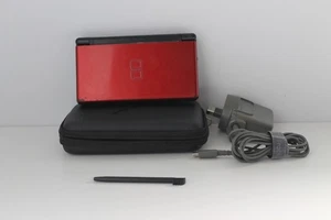 Nintendo DS Lite System RED w/ USB Charger & Carrying Case Tested Works  VGC ✅✅ - Picture 1 of 22
