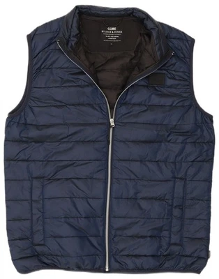 JACK & JONES Mens Core Padded Gilet UK 42 XL Navy Blue Nylon BW08 - Image 1 of 3