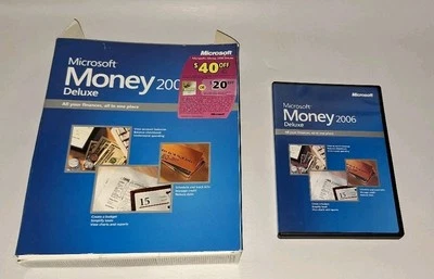 Microsoft Money Deluxe 2006 Deluxe 2005 Microsoft Corporation with Box WORKS - Image 1 of 4