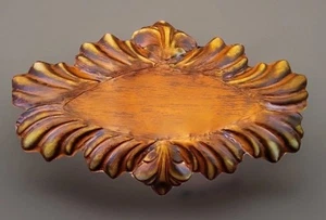 Bandeja de hojas de metal vintage grande decorativa 13,5" x 9" x 2,75" - Imagen 1 de 9