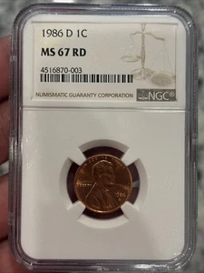 1986-D Lincoln centesimo NGC MS 67 RD - Foto 1 di 8
