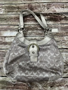 Coach Soho Metallic Signature Hobo Handbag F18911 Light Purple Interior - Picture 1 of 11