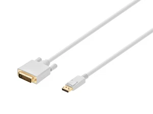 DisplayPort to DVI Cable - 10ft - White | Gold Plated, 28AWG, Pure Copper Cores - Picture 1 of 6