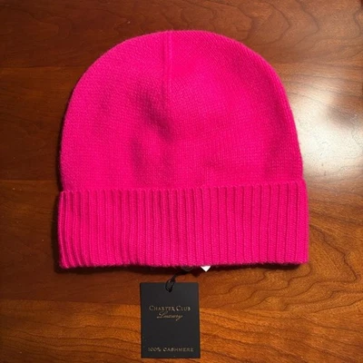 Gorro Charter Club Luxury rosa cachemir nuevo con etiquetas Foto 1 de 4