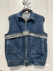 Vintage Guess 90’s Denim Full Zip Mens Vest Size Small - Picture 1 of 7