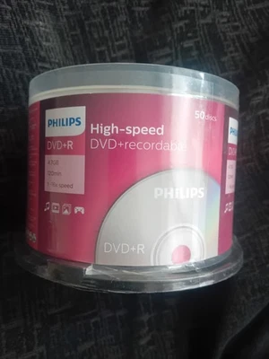 DVD-R High Speed DVD+ Recordable 50PK Phillips 16x Speed 4.7 GB 120 Minute - Image 1 of 4