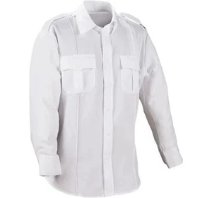 Men's DutyPro Long Sleeve Poly Military White Shirt 17-17 1/2 - XL Reg - Picture 1 of 15